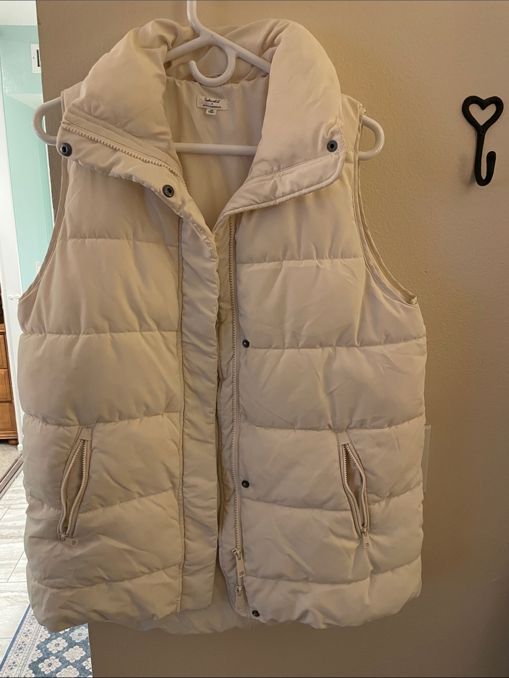 Splendid Ivory Quilted Puffer Vest